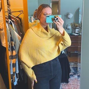 Yellow 100% Cashmere Crop Sweater